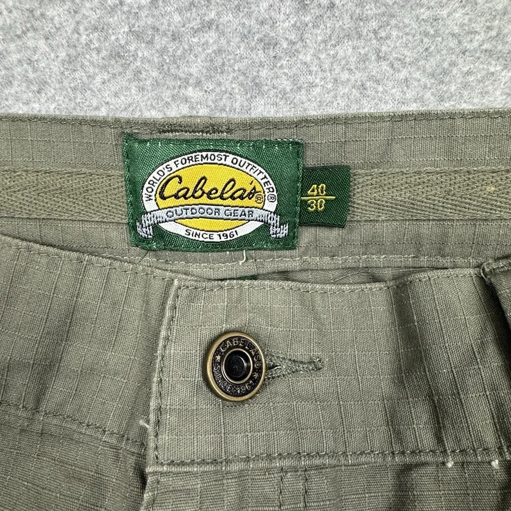 Cabela's Rip Stop Cargo Pants Mens 40x30‎ Hammer Loop Outdoor Hiking Work Gorp